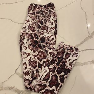 Maroon snakeskin Varley Leggings